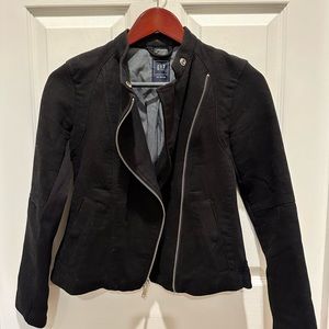 Gap black moto jacket in polyester